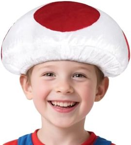 lckellong Kids Mushroom Hat Toad Costume Anime Cosplay Red White Spotted Mushrooms Caps Halloween Headwear