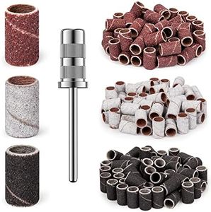 ENGERWALL Bande Abrasive 210 Pz, Set di Sabbia a Grana Fine 80#120#180#, per Punte per Unghie per Unghie Acriliche, Manicure e Strumenti per Pedicure