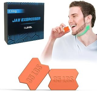 CJing Jawline Exerciser for Men & Women –1 Resistance Levels (2 pcs) Silicone Jaw Exerciser Tablets – Powerful Jaw Trainer for Beginner, Intermediate & Advanced Users (Orange,35LBS)