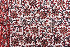 Handicraft-Palace Floral Hand Block Printed Natural Running Outdoor Sewing Fabric Home Decorative Craft Fabric Dress Making Cotton Fabric Women's Dressing Fabric (Beige)