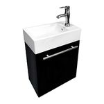 Renovator's Supply Small Wall Mount Bathroom Vanity Cabinet Sink with Faucet, Drain and Towel Bar