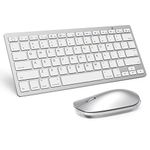 SPARIN Bluetooth Wireless Keyboard and Mouse Combo for iPad 13 and Above (Silver White)