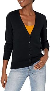 Amazon Essentials Women's Lightweight Vee Cardigan Sweater (Available in Plus Size), Black, 3X