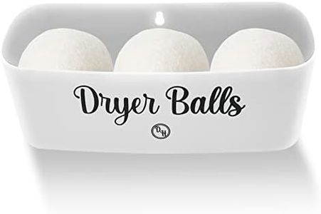 Laundry Room Organization and Storage - Magnetic Dryer Ball Holder - Lint Bin for Laundry Room Alternative - Magnetic Holder for Laundry Accessories - Fits Wool Dryer Ball Basket (White)