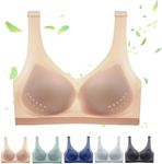 Hohny Strawmeans Bras, Ultra-Thin Ice Silk Lifting Bra, Summer Seamless Ultra-Thin Plus Size Ice Silk Comfort Bra (Skin Color,M)