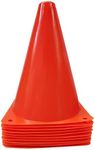 WOWGEEK 7.5 Inch Plastic Sport Training Traffic Cone 10 Traffic Safety Cones Sign Sport Soccer Football Training Cones, Orange, 7 inch 7" 18cm