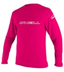 O'Neill Wetsuits Girls' Basic Skins Long Sleeve Rash Vest, Watermelon, 14 UK