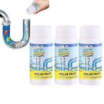 Powerful Sink & Drain Cleaner - Drain Clog Remover Powerful Sink Foaming Sink and Drain Cleaner Deodoriser Butcher for Kitchen Bathroom Toilet Shower (3pcs)