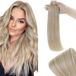 RUNATURE Tape in Hair Extensions Ash Blonde Highlights Platinum Blonde Tape in Human Hair Extensions Blonde Tape in Extensions 12 Inch 30 Gram