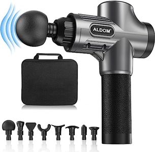 ALDOM Pistola de Masaje Muscular, Pistola Masaje Masajeadora Muscular de Tejido Profundo 30 Niveles Ajustables, Masajeador Eléctrico de Músculos Carga Tipo-C y 8 Cabezales Massage Gun