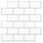 Art3d 12"x12" Stick on Tiles, Peel and Stick Subway Tiles Backsplash, Shiny White Self-Adhesive Wall Tiles for Kitchen and Bathroom (10-Pack)