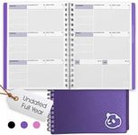 Panda Planner 2025-2026 Undated Weekly Planner – Spiral Notebook 5.75" x 8.25" with 52 Weeks, Habit Tracker & Weekly To-Do Lists – Academic Planner & Productivity Organizer for Home, Office & School (Purple)