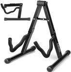 CAHAYA Folding Guitar Stand Universal Portable Metal A-frame Floor Stand for Acoustic Classical Electric Guitars Bass Banjo Ukulele, CY0251