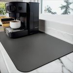 Coffee Mat-Coffee Bar Mat for Countertops, Hide Stain Absorbent Rubber Backed Quick Drying Mat Fit Under Coffee Maker Espresso Machine (Dark Grey, 17"x31")