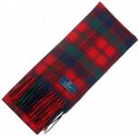 The Scotland Kilt Company Unisex 100% Scottish Wool Scarf Long Neck Shawl with Fringe - Various Clans, Robertson Red Modern Tartan - Red, 55 inches x 12 inches