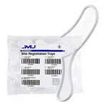 JMU Bite Registration Trays Sideless Posterior, 50 Pcs White Disposable Dental Impression Trays for Teeth Molds