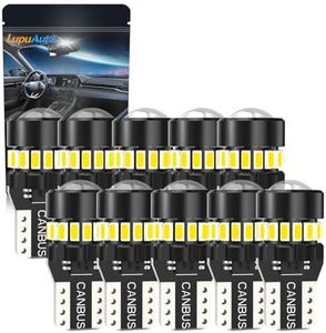 194 LED Bulbs White, W5W 2825 T10 168 LED Bulb with 3014 CSP Chips for Car Interior Dome Map Door Courtesy Trunk Cargo License Plate Lights, Pack of 10