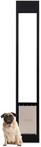 PetSafe 1-Piece Sliding Glass Pet Door for Dogs & Cats - Adjustable Height 75 7/8" to 81"- Medium, Black, No-Cut DIY Install, Aluminum Patio Panel Insert, Great for Renters or Seasonal Installation