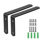 2pcs Metal Furniture Anchors for Baby Proofing, Child Safety Furniture Fasteners to Wall Heavy Duty Bookcase Cabinet Anti Tip Kit with Drywall Anchors and Screws for Preventing Falling