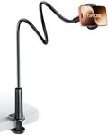Tryone Gooseneck Phone Holder Stand for Bed Flexible Arm Adjustable Cell Phones Mount Clamp on Desk Bedframe Compatible with iPhone 14 Pro Max 13 12 11 X SE Series/Samsung S22 or Other 4"-7" Devices