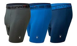 Spyder Performance Mesh Mens Boxer Briefs Sports Underwear 3 Pack W/Fly Front