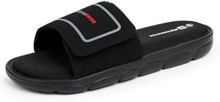 Alpine Swiss Gabe Mens Memory Foam Slide Sandals Adjustable Comfort Athletic Slide Black 9 M US