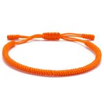 LUCKY BUDDHIST Handmade Bracelet + Buddhist Gift! Tibetan Good Luck String Armband. for Women, Men, Teens. Adjustable Size! Friendship Present. Handcrafted Rope Woven Chakra Wristband | Orange