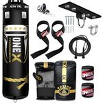 ONEX 17Pcs Heavy Duty Punch Bag Filled set MMA Boxing Training Gloves Punching Bag Mitts Hanging Chain Ceiling Hook Muay thai Kick Boxing martial Art