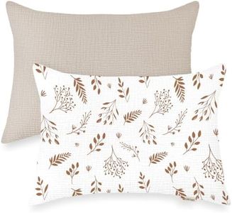 Toddler Pillowcases for 13"x18" Pillow 2 Pack, Muslin Small Toddler Baby Kids Travel Pillow Covers for Boys Girls with Envelope Closure