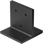 2 Pcs Black Concealed Post Base for 8x8 Post, 6mm (3 Gauge) Thickness Adjustable Standoff Post Base, Concealed Joist Tie Beam Hanger Post Anchor Bracket Railing Pergola Post Brace