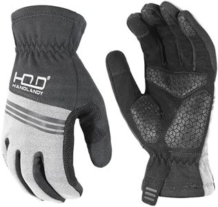 HANDLANDY Winter Gloves for Men and Women, Anti-Slip Cycling Gloves, Thermal Warm Gloves for Cold Weather Touch Screen for Workout, Running, Hiking, Driving, Freezer Work (M, Grey-Black)