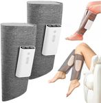 2PCS Zurafit Heated Leg Massager for Circulation and Pain Relief, Rechargeable Leg Massager with Heat, Foot Knee Massager Massage - Grey