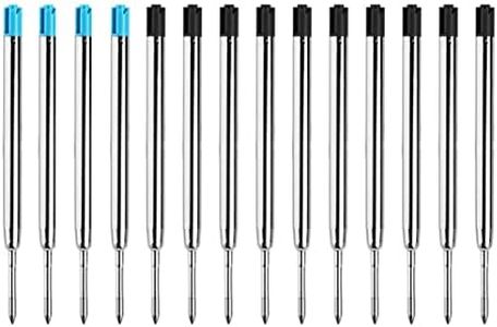SMOOTHERPRO Ballpoint Pen Refills, 14 Pack for Bolt Action Pen, Compatible with Parker, 0.5mm Fine Point, Black and Blue Ink(PR1408)