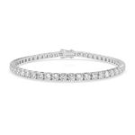 Moissanite Tennis Bracelet for Women and Men, 18K White Gold Plated Sterling Silver Bracelet, 2mm-5mm Lab Created Simulated Diamond Bracelets for Brides/Birthday/Valentine's Day Gift (7 Inches), 3mm