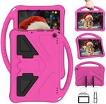 EabHulie Case for Amazon Fire HD 10/10 Plus 10.1" 11th Gen 2021, Kids Friendly Durable Lightweight Handle Stand Shockproof Protective Cover Hotpink