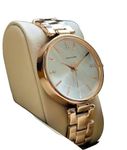 Mister Empire Rose Gold Dial Stainless Steel Analog Watch for Women, Studded Rose Gold Band, for Girls (Silver)