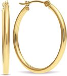 14k Gold Classic Hoop Earrings, 1" Diameter (yellow-gold)