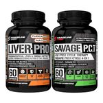 Savage Line Labs Combo Pack | Liver Pro Liver Support & Protection (60 Capsules) | PCT Recovery Capsules (60 Capsules) | Pack of 2
