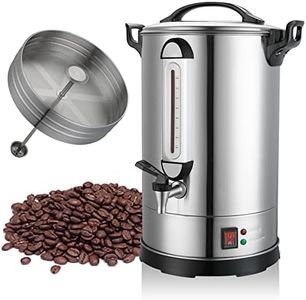 GOLREAN Commercial Coffee Maker 100 Cup Coffee Urn Hot Beverage Dispenser 4 Gallon 16L Large Coffee Urn Dual Layers 304 Stainless Steel 1300W Fast Brew Percolator For Business, Catering, Church