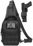 ATBP Concealed Carry Gun Holster Tactical Sling Backpack Bag for Men Pistol Holster Shoulder Bag (Black)