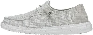 Hey Dude Women's Wendy Sport Mesh Wide Grey Size W6 | Women's Shoes | Women's Slip On Loafers | Comfortable & Light-Weight