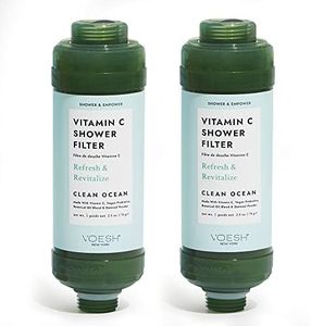 VOESH Vitamin C Shower Filter, Clean Ocean, Shower Aromatherapy, Water Purifier, Water Softener, Vegan Probiotics, Spa Shower Head, Water Filter, Shower Self-Care