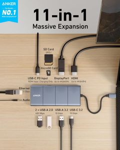 Anker 11-in-1 USB-C Hub Docking Station – Dual Monitor, 4K HDMI, 85W PD, Ethernet
