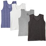 UCARE Unisex-Child Sleeveless Thermal Top (6-12 Months, Off-White,LightGrey,Blue,Darkgrey)