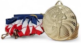 Trophy Monster Pack of 10x Gold Vortex Series Embossed Rugby Medal with FREE Ribbon 50mm stamped iron | Bulk Pack Quantity Deal
