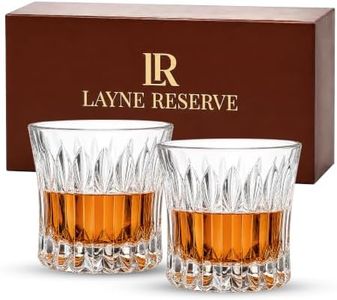 LAYNE RESERVE Crystal Whiskey Glasses - Authentic Vintage Fostoria Old Fashioned Rocks Glasses, Heavy Bourbon & Scotch Crystal, Made in the USA - Whiskey Gift Set of 2 10 oz - The Monarch