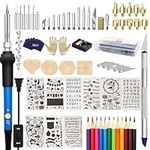 Wood Burning Kit 83 Pcs, Iron Leather Soldering Pyrography Pen with Adjustable On-Off Switch Control Temperature Wood Burning Tool for Embossing/Carving/Soldering Tips/Carrying Box