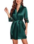 Ekouaer Silky Robe for Women Lightweight Bathrobe Sexy Satin Robes Bridal Dressing Gown Wedding Bride Kimono Sleepwear