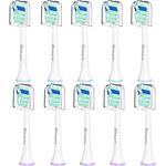 Senyum Replacement Toothbrush Heads for Philips Sonicare Replacement Heads,Compatible with Phillips Sonicare Replacement Brush Head Electric Toothbrushes,for Sonic Care Brush Refill Snap-On,10 Pack.