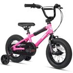 AVASTA 12 Inch Kids Bike for 1 2 3 4 Years Old Boys Girls Beiginner Toddlers Riders BMX Style Bicycle with Bell and Stabilisers, Pink